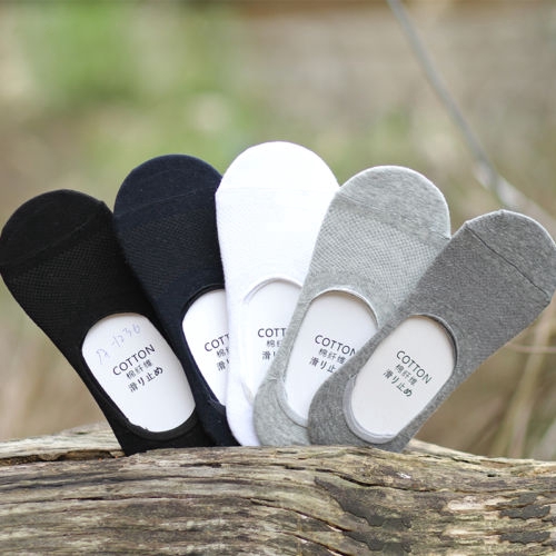 Set 5 đôi tất ngắn mắt cá chân cotton chống trượt cho nam
