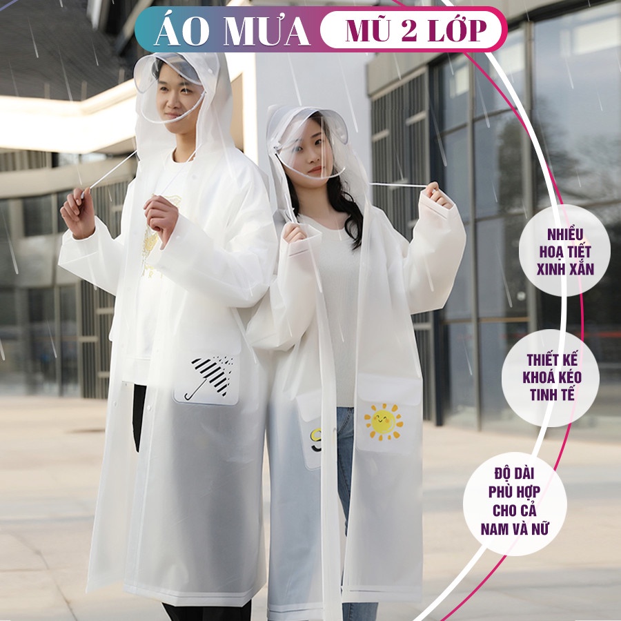 Áo Mưa cao cấp Có Kính Chắn Nước Che Mặt Cánh Dơi - Áo Bộ -  Chống Thấm Cao Cấp Phản Quang Có Túi Chùm Gương Chiếu Hậu
