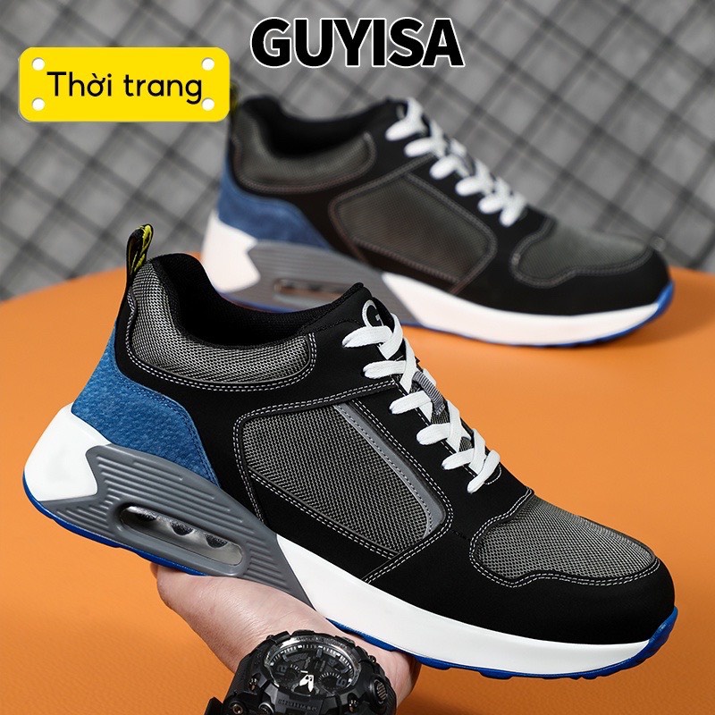 Giày bảo hộ lao động Guyisa 1132 thời trang siêu nhẹ thoáng khí đệm khí cực êm, giầy mũi thép chống va đập chống đinh