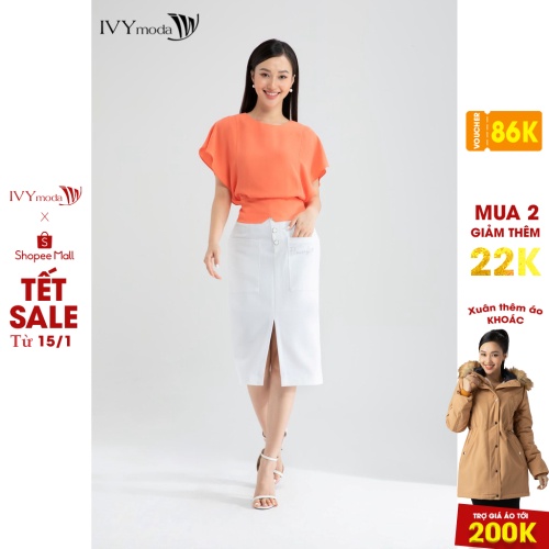 Áo lụa nữ khuy ngọc thiết kế IVY moda MS 16M6320