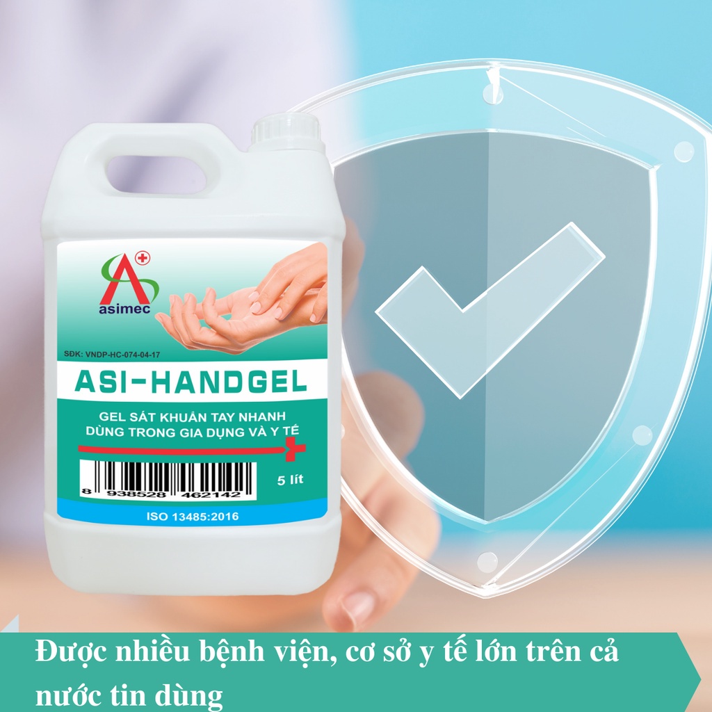 Gel rửa tay khô khô can 5 lít ASI HAND GEL (Chính hãng)