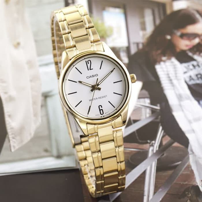 Đồng hồ nữ Casio LTP-V005G-7B Chính Hãng - Dây Vàng - Chống nước 3 ATM - Bảo Hành Ch