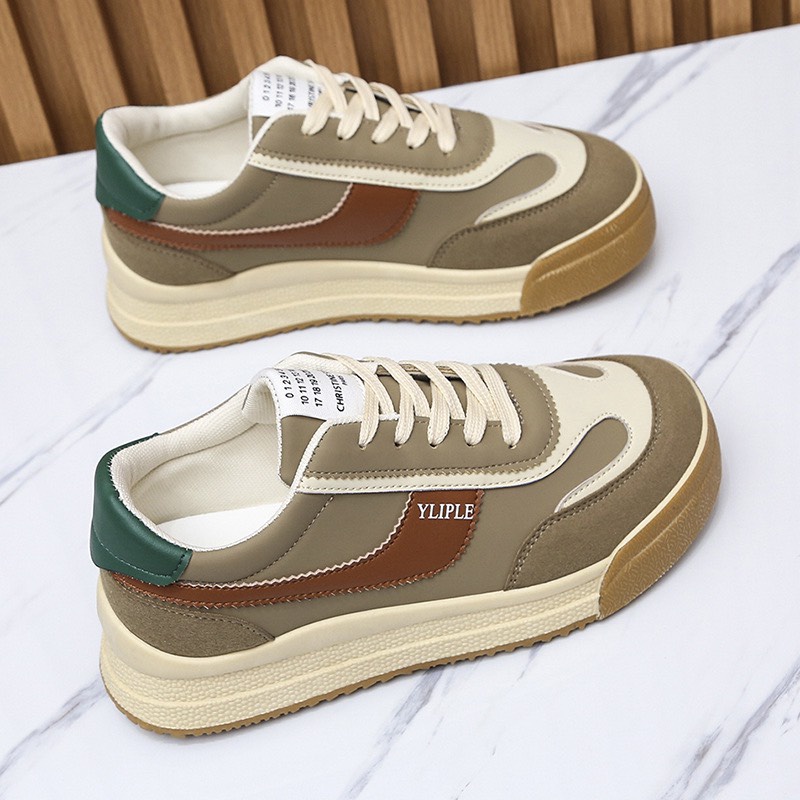 Giày Sneaker Thể Thao Nữ Slim Vạt Da Phối Màu Cực Xinh | BigBuy360 - bigbuy360.vn