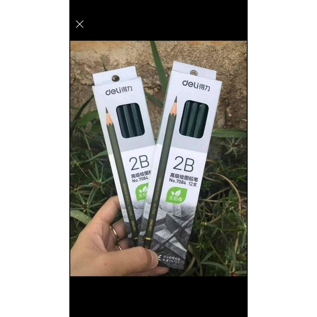 HỘP 12 CHIẾC BÚT CHÌ DELI 2B