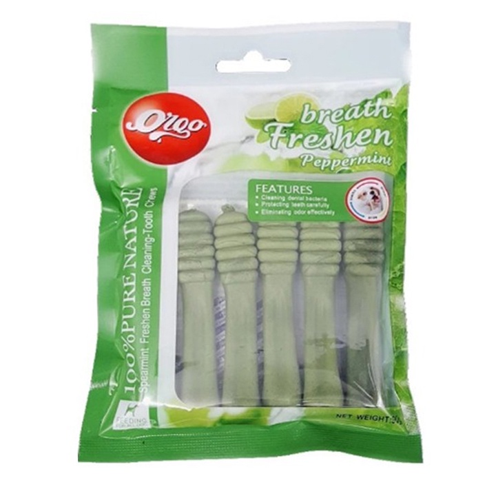 Xương Gặm Orgo Sạch Răng Thơm Miệng VỊ BẠC HÀ Cho Chó ( gói 90g )