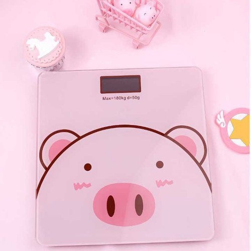 Cân điện tử hình lợn màu hồng cực xinh độ chính xác cao, có kèm pin