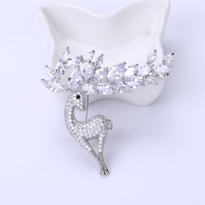 Ghim Cài Áo Hình Hươu Cao Cổ 2 Màu Sắc DIY Dành Cho Nam