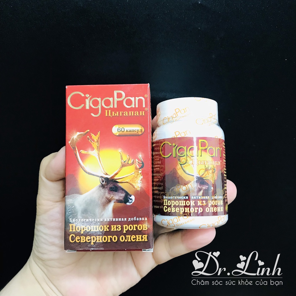 Nhung hươu ngừa lão hoá, chống loãng xương dành cho người lớn Cigapan Nga 60v