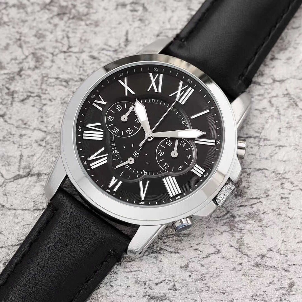 Đồng hồ nam dây da, đồng hồ đeo tay nam FOSSIL chạy pin, Full box, 6 kim, cao cấp, thời trang mới nhất
