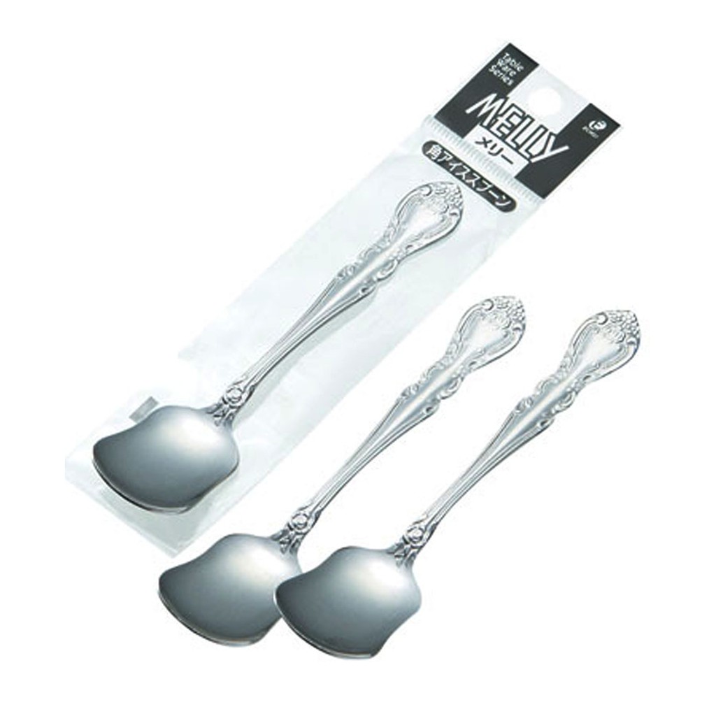 Set 3 muỗng/thìa Inox ăn sữa chua/ăn kem ngộ ngĩnh cho trẻ- Nhật Bản