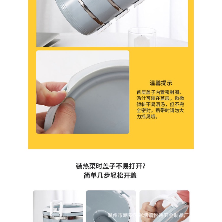 Hộp Cơm Trưa Giữ Nhiệt Ruột Inox 3 Tầng Dung Tích 2600ml CJ-102