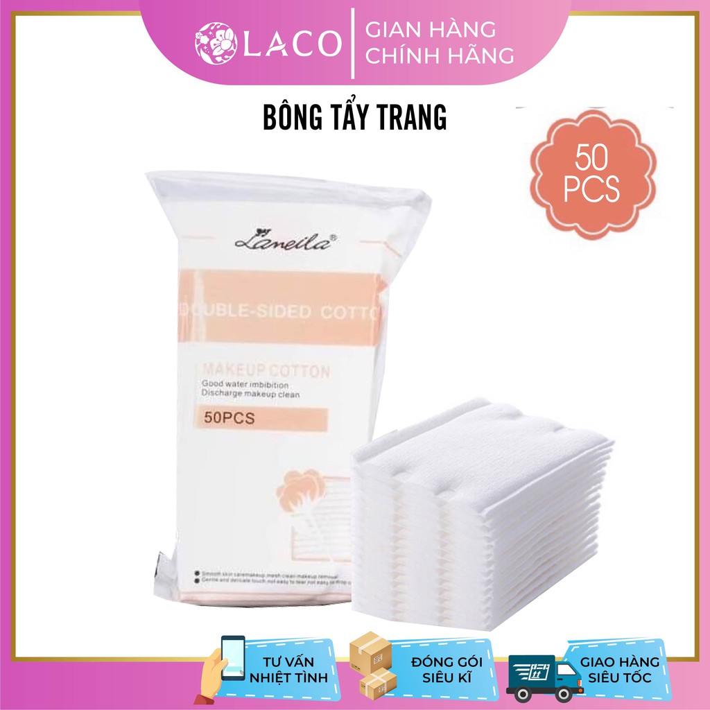 Bông tẩy trang Lameila 50 miếng ,hàng nội địa trung