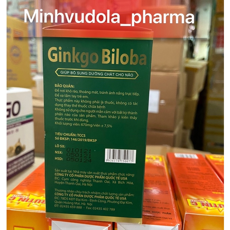 Viên bổ não Ginko Biloba 240mg - Lá xanh đậm