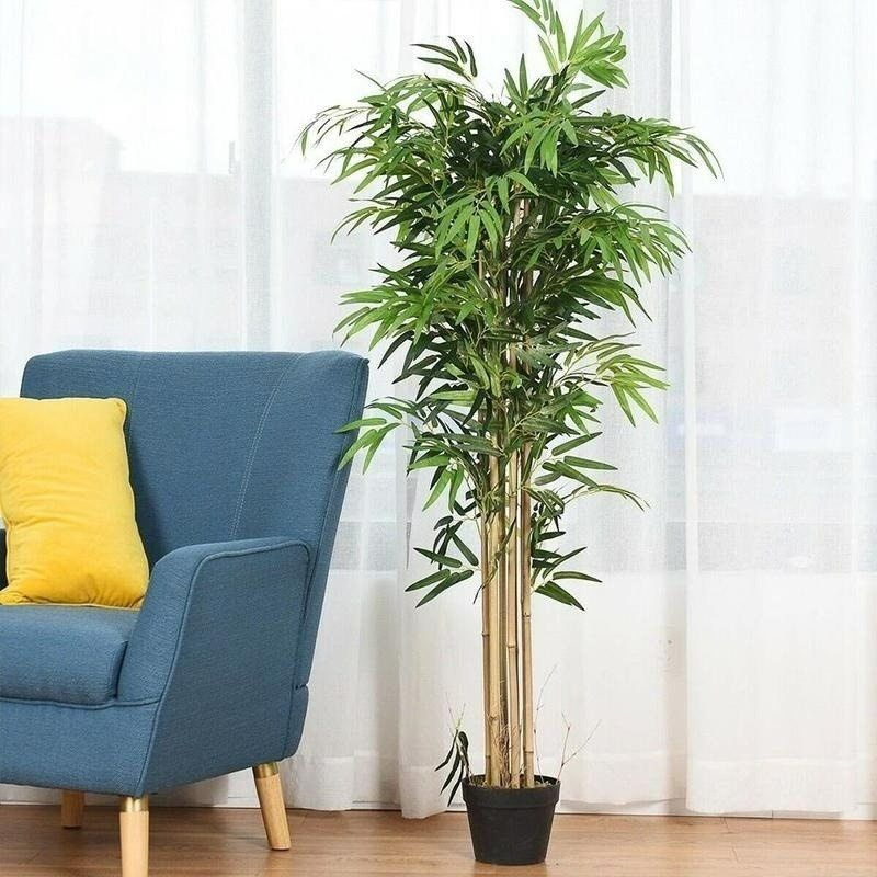 Set 10 Nhánh Lá Tre Giả Bằng Vải Lụa Dùng Để Trang Trí Nhà Cửa/Văn Phòng