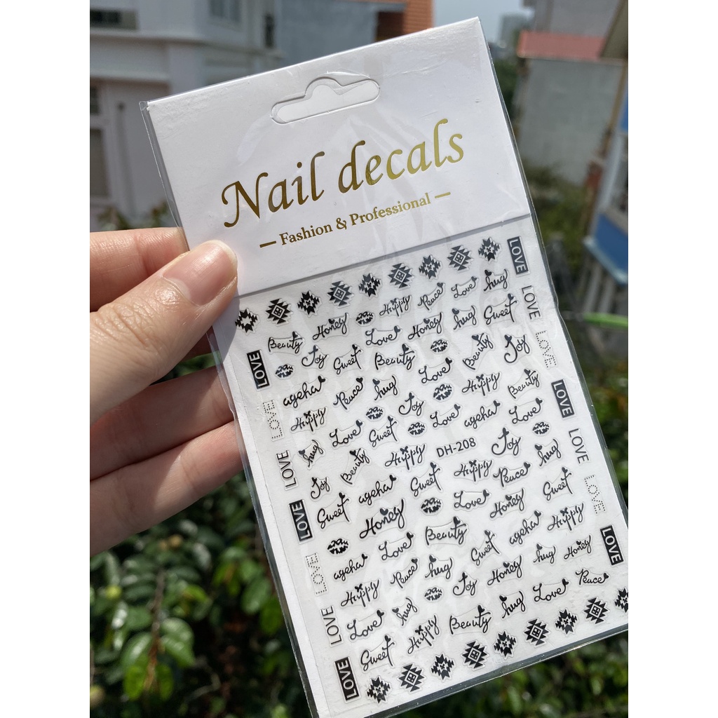 Sticker dán móng hình chữ 1