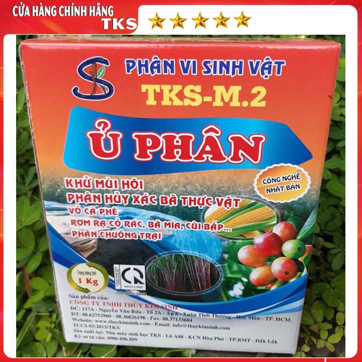 TKS-M2  Men Ủ Phân Vi Sinh: Phân Hủy Xác Bã Thực Vật, Khử Mùi Hôi Làm Phân Hữu Cơ - Hộp 1kg