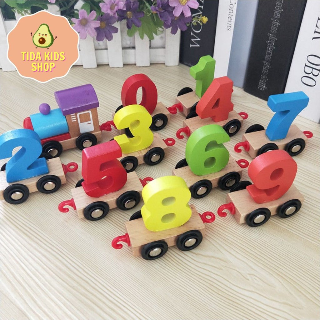 Đồ Chơi Toán Học Đoàn Tàu Số Bằng Gỗ Cho Bé Thông Minh Giá Tốt ❤️ Freeship ❤️ TiDa Kids Shop