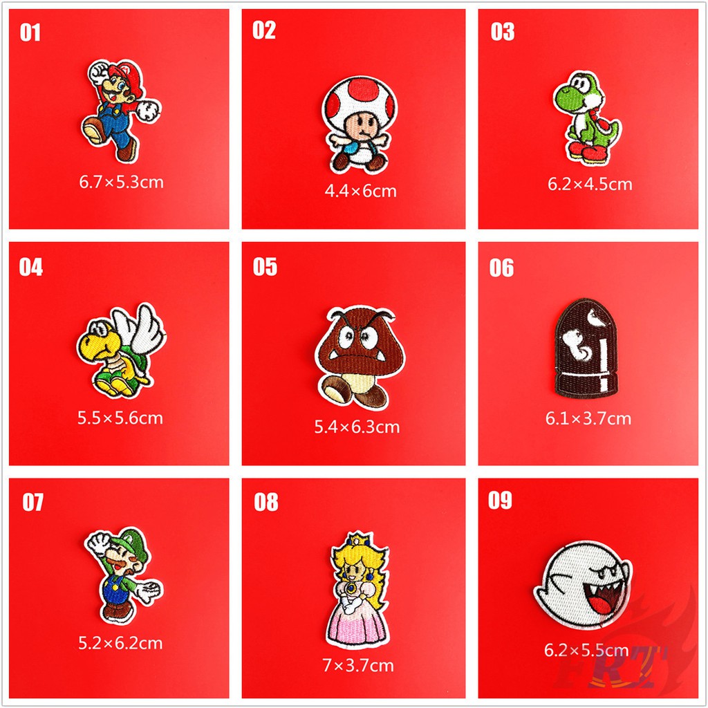 ☸ Game - Super Mario Bros S-2 Patch ☸ 1Pc Diy Sew on Iron on Badges Patches