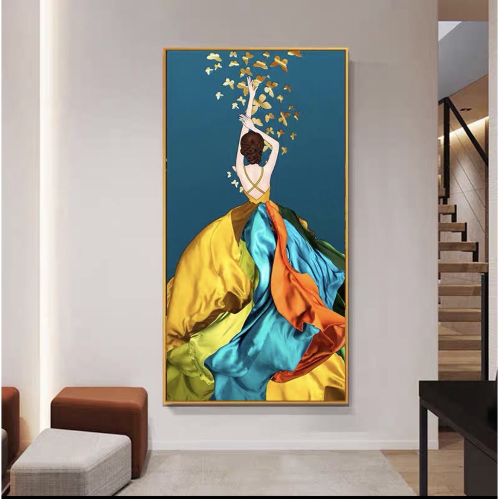 Tranh Treo Tường Chân Dung Cô Gái Nghệ Thuật/ Phun Săm Thẩm Mỹ/ Salo Làm Đẹp/ Lối Vào/ Trang Trí Quán SPA
