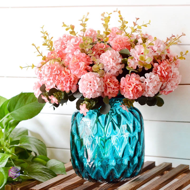 Bó 10 Hoa Cẩm Tú Cầu Giả Dùng Trang Trí Tiệc Cưới Phong Cách Châu Âu