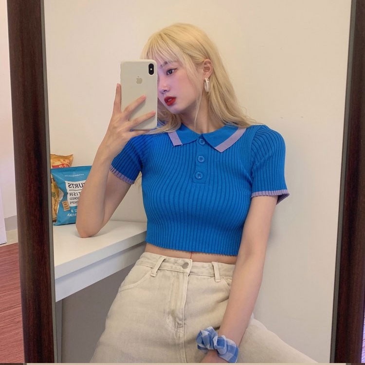 Korean Fashion Style Collar Short Sleeve For Women | BigBuy360 - bigbuy360.vn