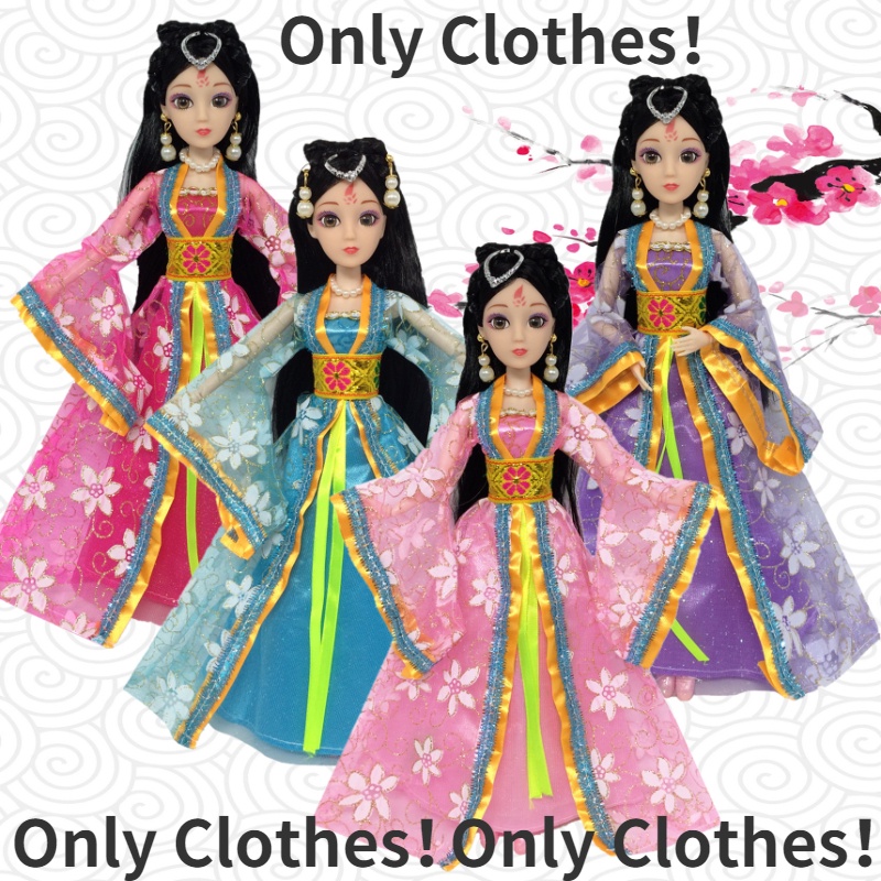 Đầm Phong Cách Trung Hoa Cổ Điển Xinh Xắn Cho Búp Bê Barbie 30cm