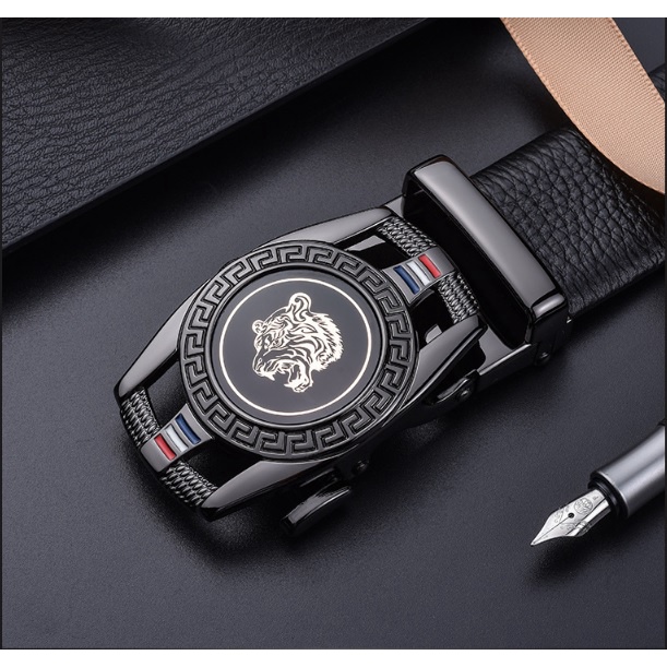 Thắt Lưng Dây Nịt Nam Da Bò 2 lớp Mặt Hổ Cao Cấp Bảo Hành 3 năm - Đồ Da Kingshop