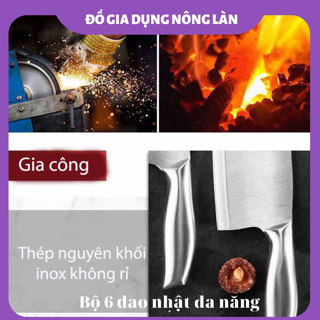 Bộ Dao Kéo 6 Món Nhật Bản Cao Cấp, Sét Dao 6 Món Thép Nhật Bản Chống Gỉ siêu rẻ