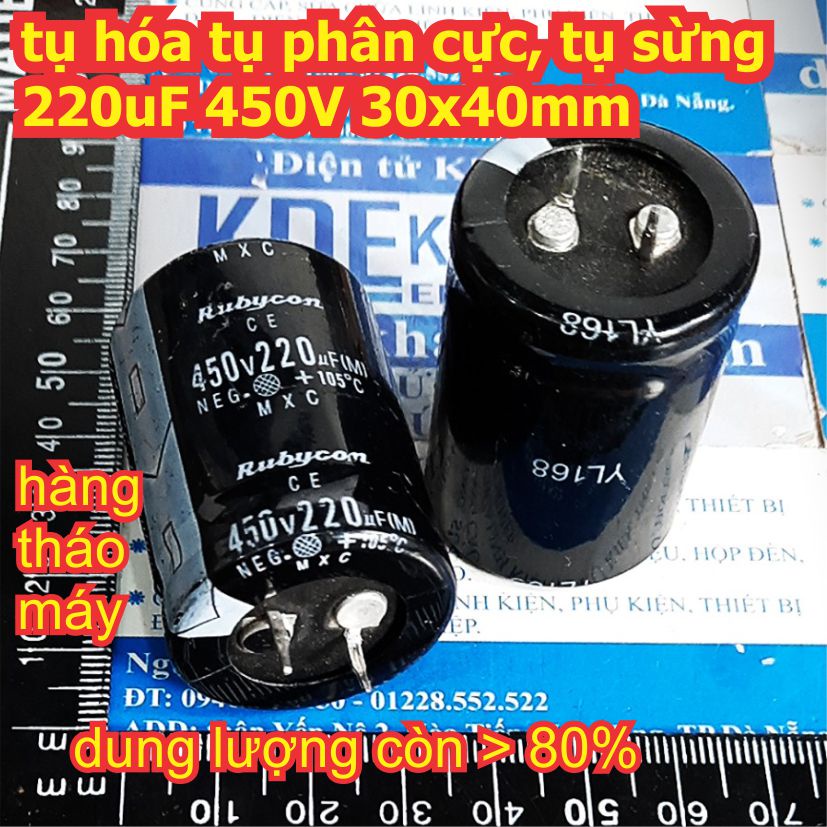 3 con tụ hóa tụ phân cực, tụ sừng 220uF 450V kde1830