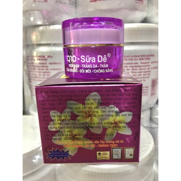 Kem Q10 ốc sên sữa dê nám,trắng da,chống nắng hủ 12g