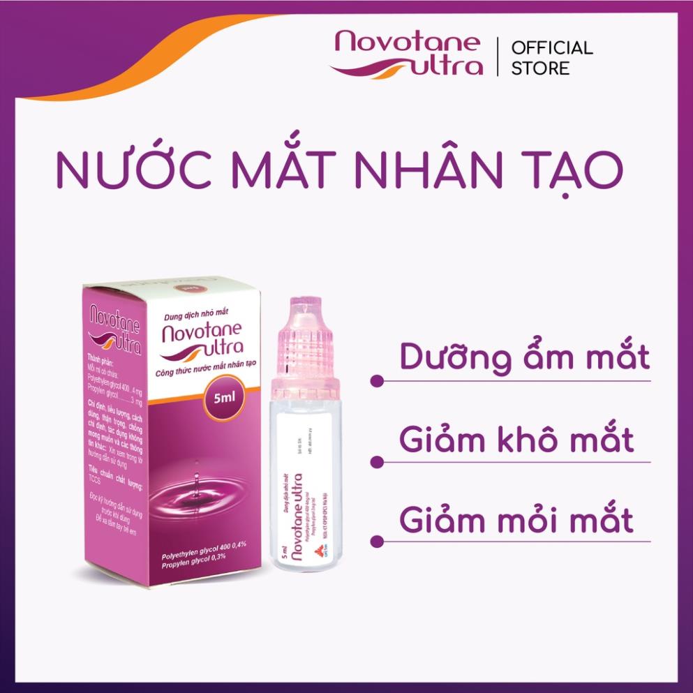 Nước nhỏ mắt nhân tạo, nước nhỏ mắt nhân tạo 5ml Novotane Ultra PKNT04