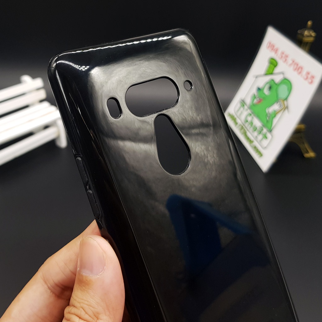 [Ảnh Thật] Ốp lưng HTC U12 Plus Dẻo Màu Đen Sơn Bóng