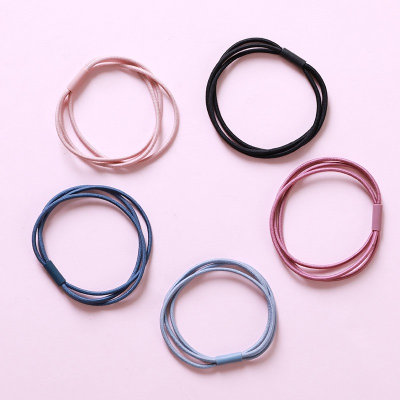 Set 05 Dây Buộc Tóc 3 Vòng Dây Phong Cách Hàn Quốc Rất Xinh