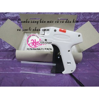 Máy bắn mác áo và 5000 ti nhựa 25mm
