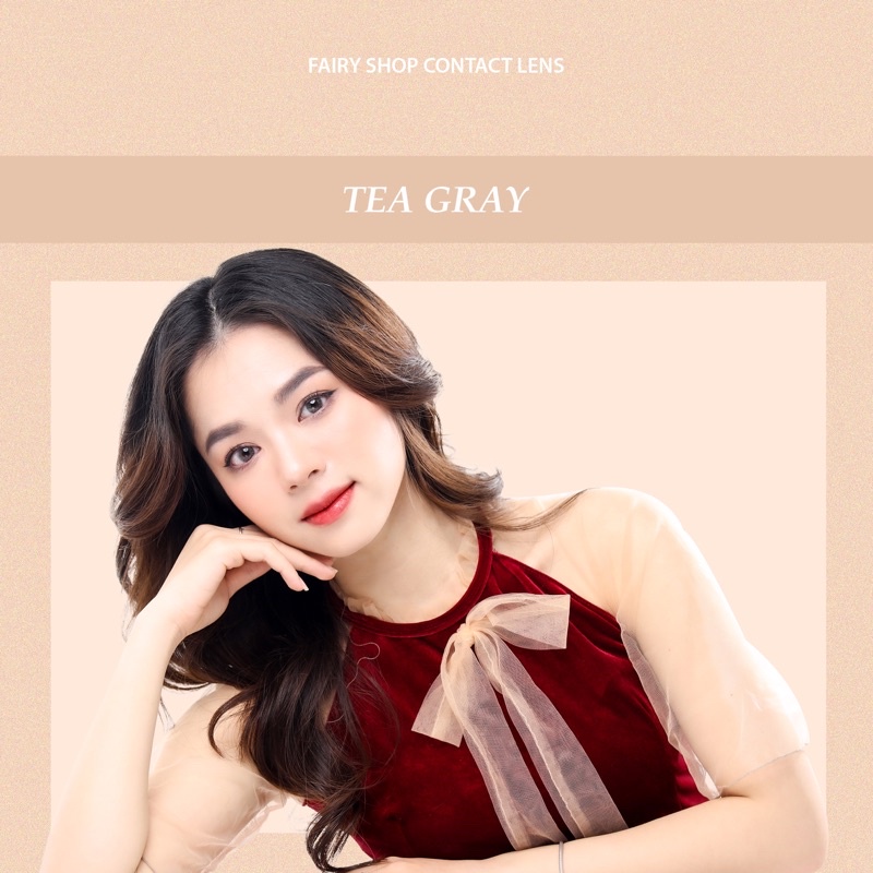 Áp tròng TEA gray 14.0mm - Kính Áp Tròng FAIRY SHOP CONTACT LENS độ 0 đến 6