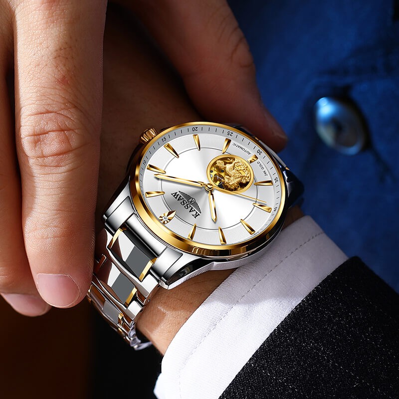 Đồng hồ nam chính hãng KASSAW K700-1 Kính sapphire ,chống xước,Chống nước ,BH 24 tháng,Máy cơ (Automatic) ,dây kim loại
