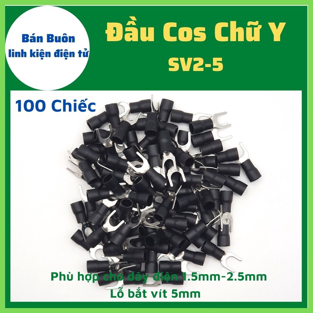 Đầu cos chữ y2-5, cốt đồng xịn, cốt y2-5, đầu cốt chẻ 2-5, SV2-5 (100 Chiếc)