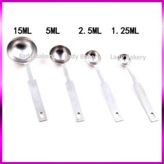 [Giá xưởng] Bộ thìa đong inox cao cấp 4 chiếc - Lady Bakery