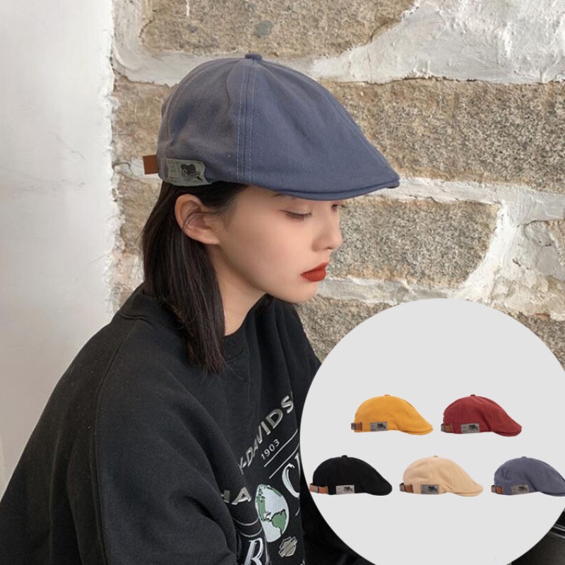 1 mũ beret màu trơn thời trang unisex