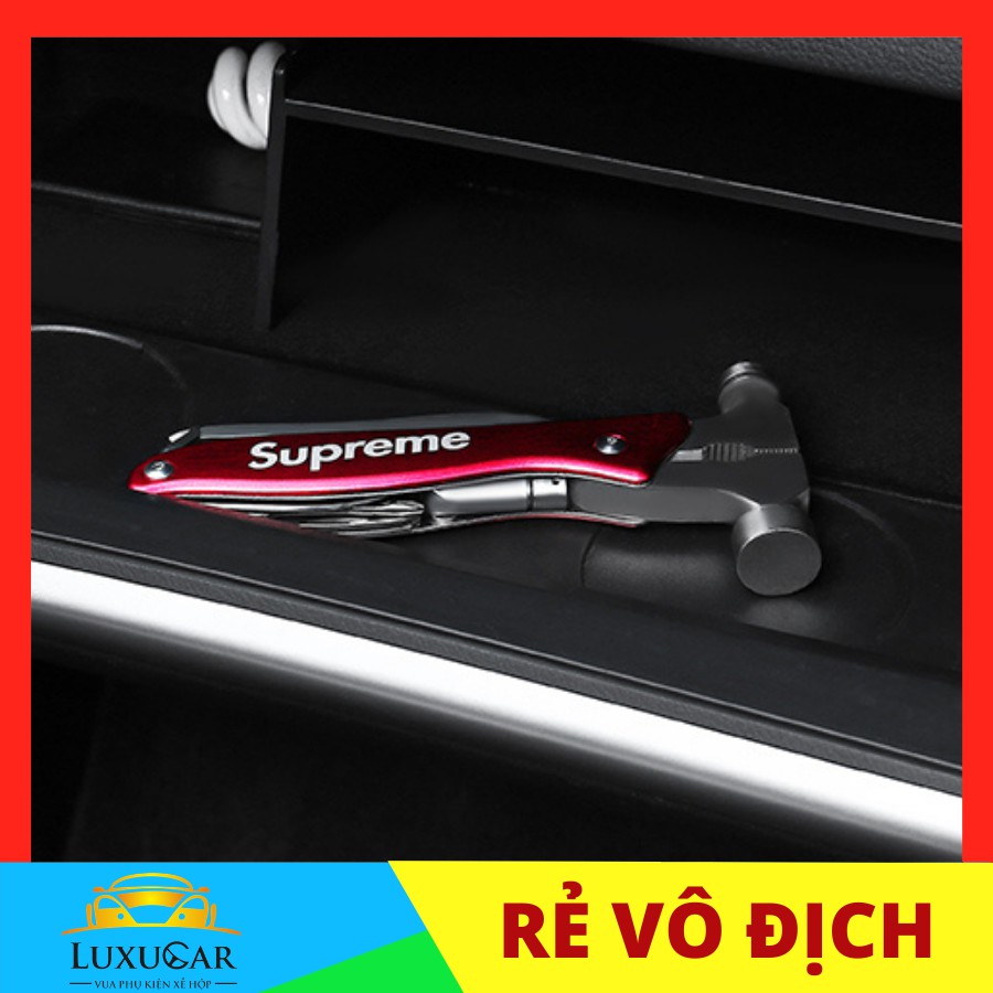 Búa phá kính,thoát hiểm,cứu hộ đa năng phong cách SUP-REME thời trang phù hợp cho mọi loại xe hơi, ô tô