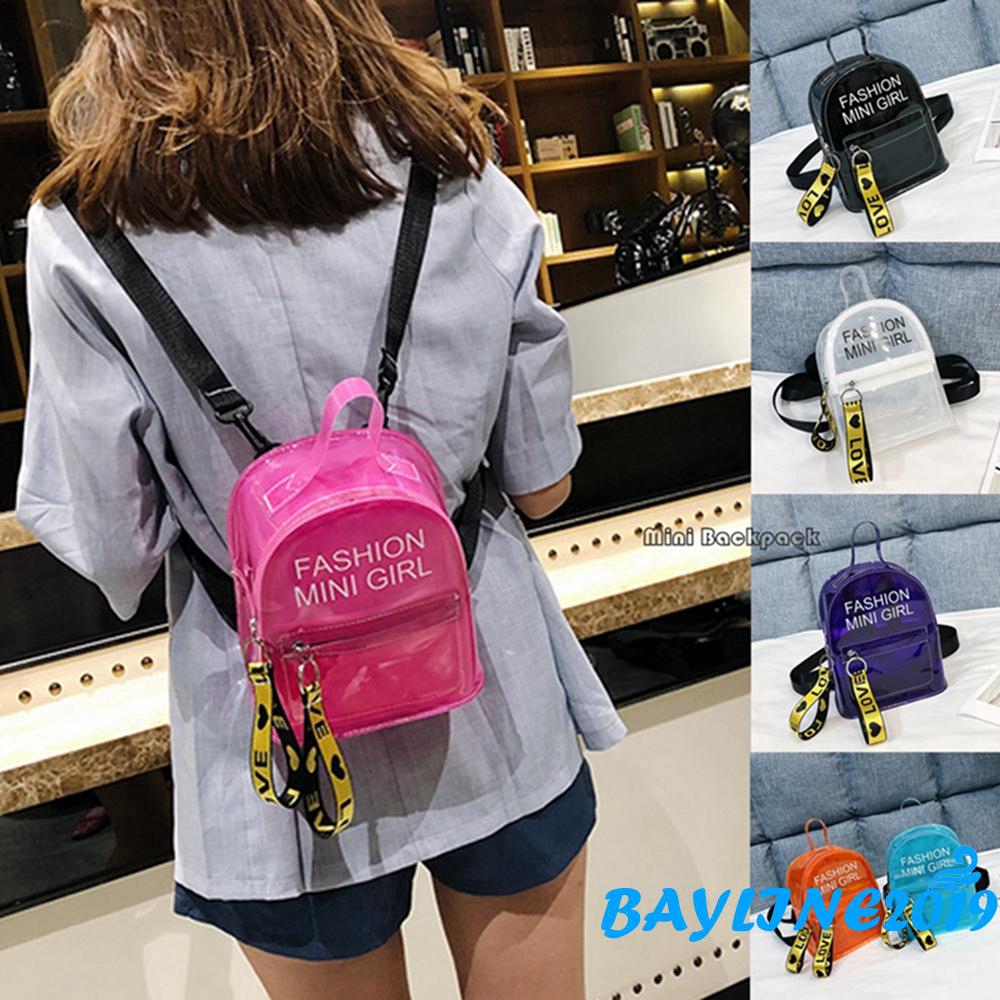 Ba lô mini bằng nhựa PVC thời trang cho nữ