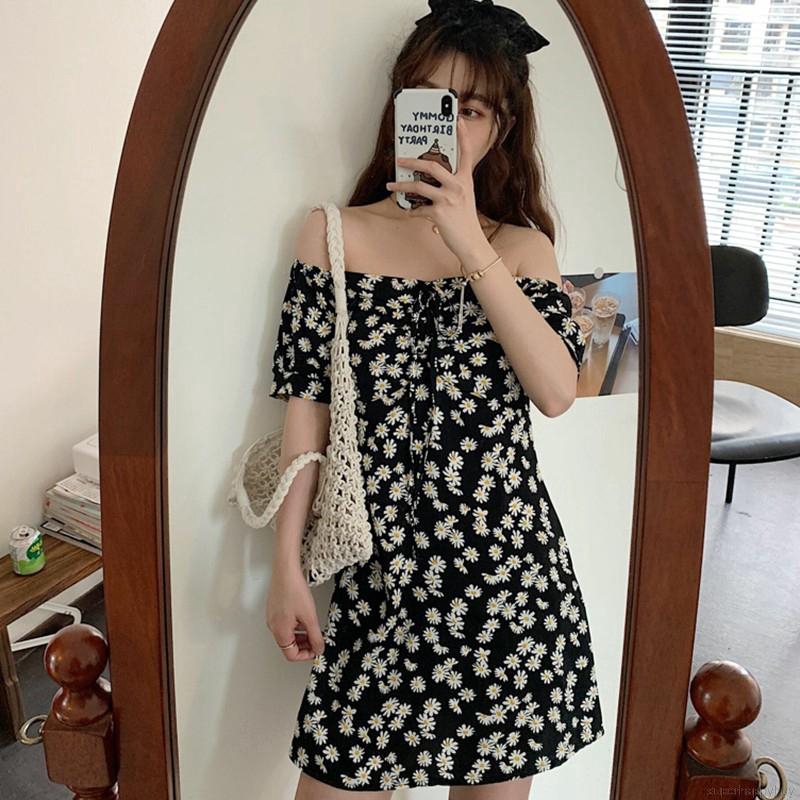 Đầm tay ngắn hoạ tiết hoa nữ tính | BigBuy360 - bigbuy360.vn