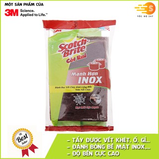 Gói 4 miếng cước cọ rửa mạnh hơn inox 3M 7447