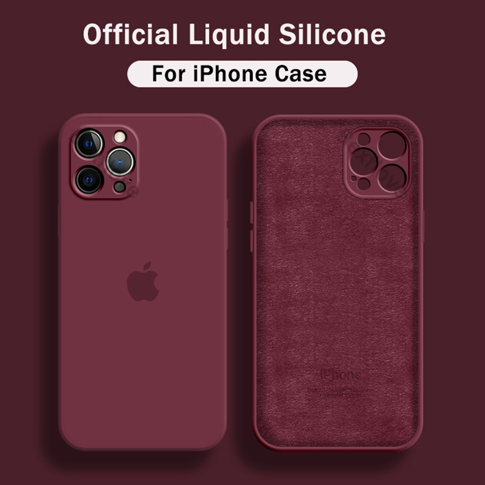 Case for Iphone 11 12 Pro Max 7 Plus Soft Shockproof Liquid Silicone Phone Case Candy Color for Iphone 11 12 12pro Xs Max 7 8 Plus Mini 7+ 8+ Iphone 7 Plus 11 Case