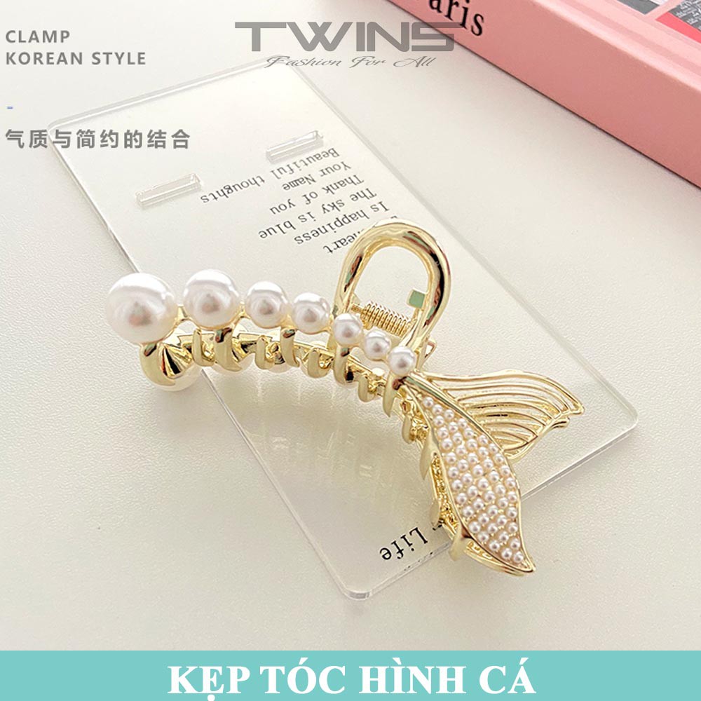 Kẹp tóc kim loại đính đá SK212 hình con cá sang trọng, dễ thương, xinh đẹp phong cách Hàn Quốc làm phụ kiện tóc cho nữ