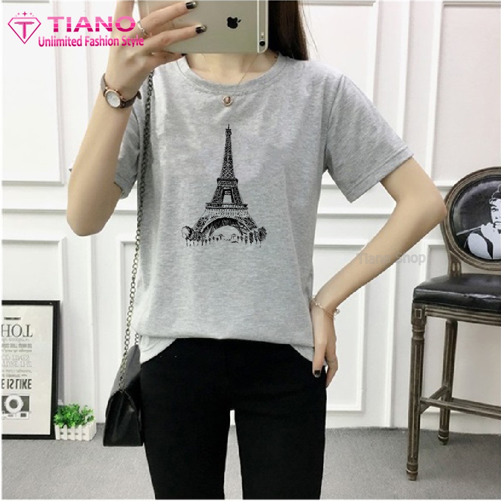 Áo Thun Nữ In Hình Tháp Eiffel Năng Động AT-327 ( 12 Màu )
