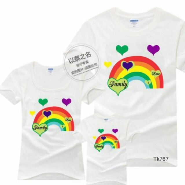 Áo thun gia đình màu hồng 3/4/5 người chất cotton mịn mát giá sĩ