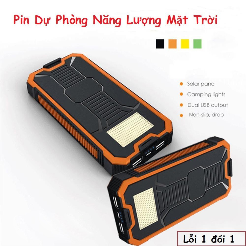 Pin Sạc Dự Phòng Năng Lượng Mặt Trời 30000mAh Chống Nước Chống Dơi Pin Siêu Trâu