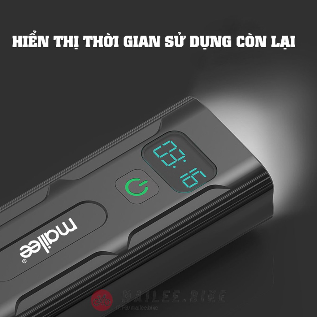 Đèn Pha Trước Xe Đạp Siêu Sáng Có Đồng Hồ Hiển Thị Thời Lượng Pin Còn Lại - Sạc Pin Cho Điện Thoại- Chống Nước Cao Cấp