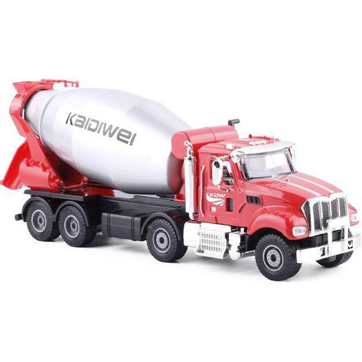 mô hình xe kim loại trộn bên tông - Hardcover truck 1:50 [Red] - Xe trộn bê tông